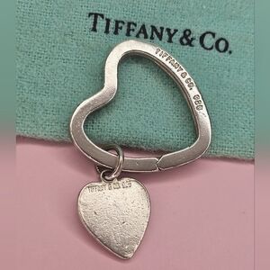 💖 Tiffany & Co. Sterling Silver 925 Heart Key Ring & Vintage Heart Charm 💖
